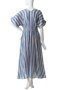 Cotton Voile Stripe ウエスト ギャザードレス ヌキテパ/ne Quittez pas