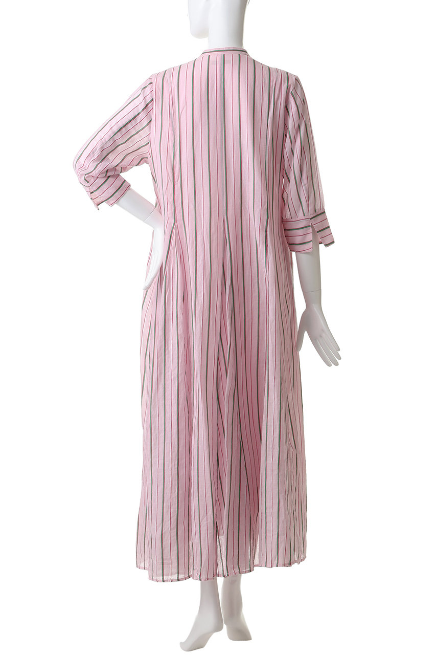 ne Quittez pas(ヌキテパ)｜Cotton Voile Stripe パネルドレス/ピンク