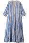 Cotton Voile Stripe パネルドレス ヌキテパ/ne Quittez pas ブルー