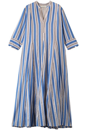 ヌキテパ/ne Quittez pasのCotton Voile Stripe パネルドレス