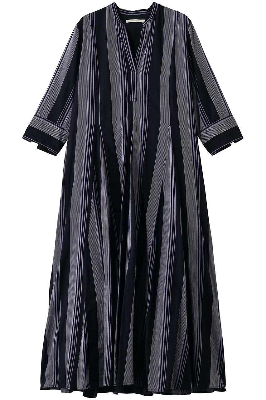 ヌキテパ/ne Quittez pasのCotton Voile Stripe パネルドレス(ネイビー/010461WN4)