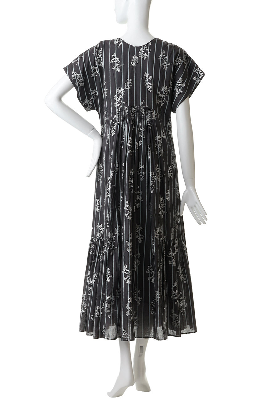 ne Quittez pas(ヌキテパ)｜Cotton Voile Stripe Anemone Foil Print