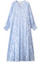 Cotton Stripe Flower Jacquard フレアワンピース ヌキテパ/ne Quittez pas ブルー