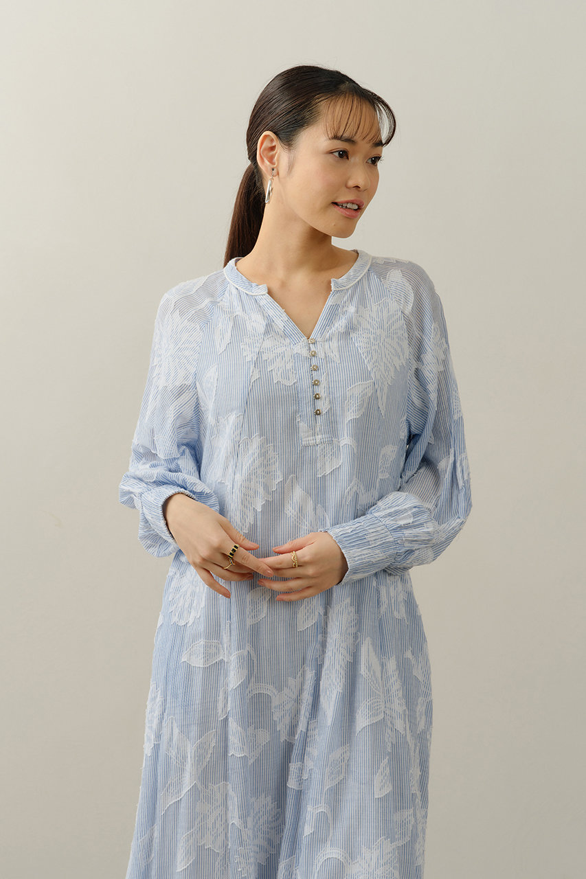ne Quittez pas(ヌキテパ)｜Cotton Stripe Flower Jacquard フレア