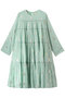 Cotton Voile Foil Flower Print ティアード ミドル レングスドレス ヌキテパ/ne Quittez pas ミント
