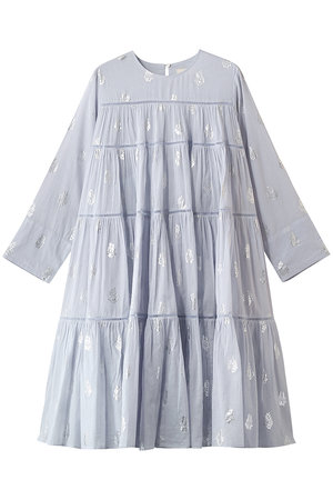 ヌキテパ/ne Quittez pasのCotton Voile Foil Flower Print ティアード ミドル レングスドレス