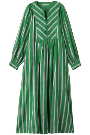 ヌキテパ/ne Quittez pasのCotton Voile  Stripe ギャザードレス