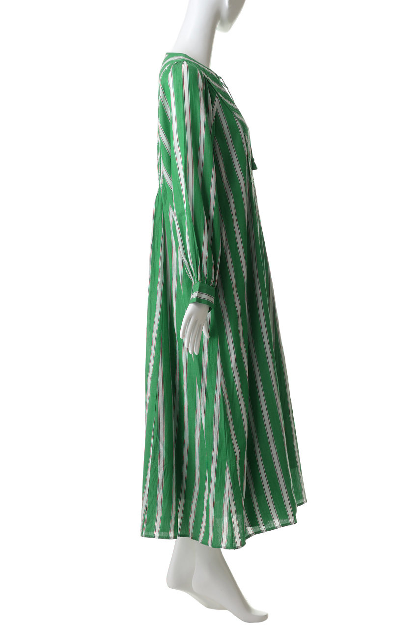 ne Quittez pas(ヌキテパ)｜Cotton Voile Stripe ギャザードレス