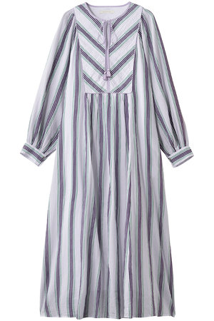 ヌキテパ/ne Quittez pasのCotton Voile  Stripe ギャザードレス