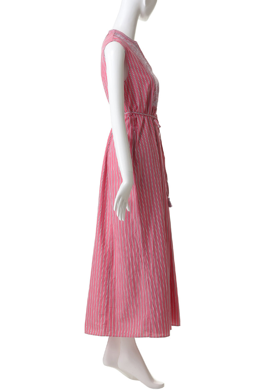 ne Quittez pas(ヌキテパ)｜Poplin Stripe Flower Embroidery