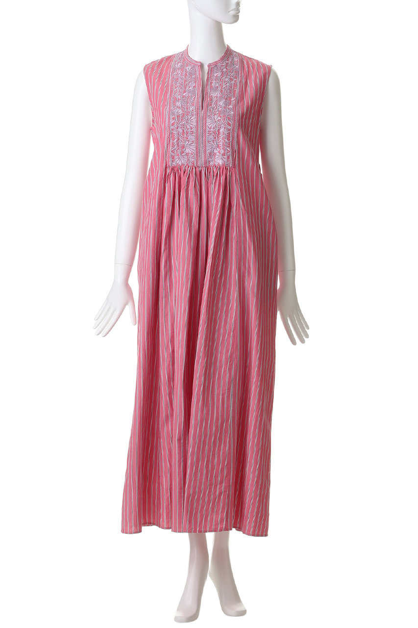 ne Quittez pas(ヌキテパ)｜Poplin Stripe Flower Embroidery