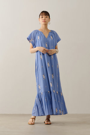 ヌキテパ/ne Quittez pasのCotton Voile Jasmine Embroidery ショートスリーブ ドレス