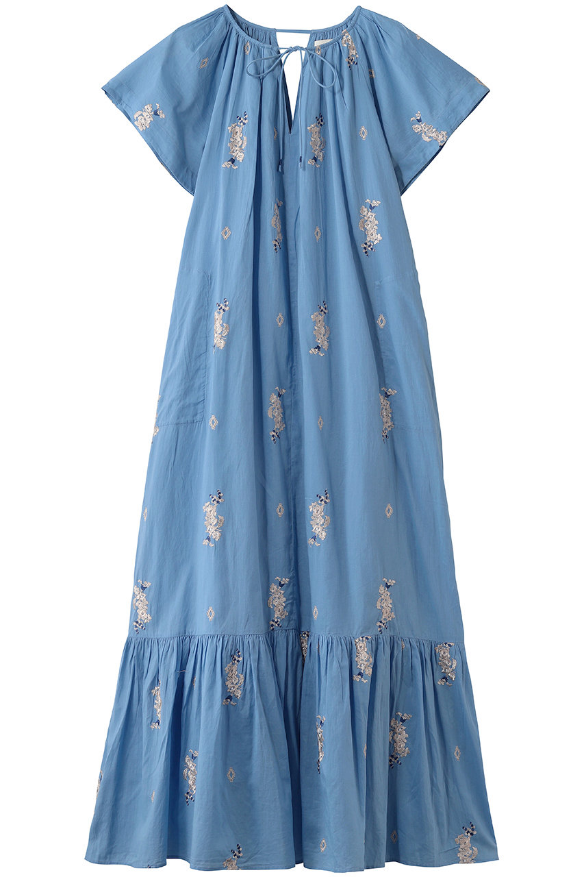 ヌキテパ/ne Quittez pasのCotton Voile Jasmine Embroidery ショートスリーブ ドレス(ブルー/010461WT2)