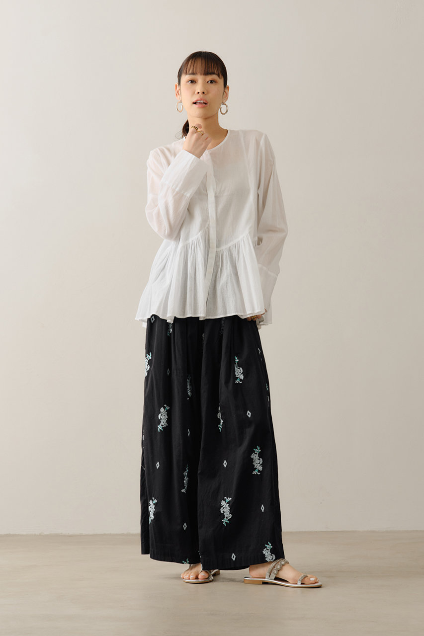 ne Quittez pas(ヌキテパ)｜Cotton Voile Jasmine Embroidery ギャザー