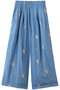 Cotton Voile Jasmine Embroidery ギャザーパンツ ヌキテパ/ne Quittez pas ブルー