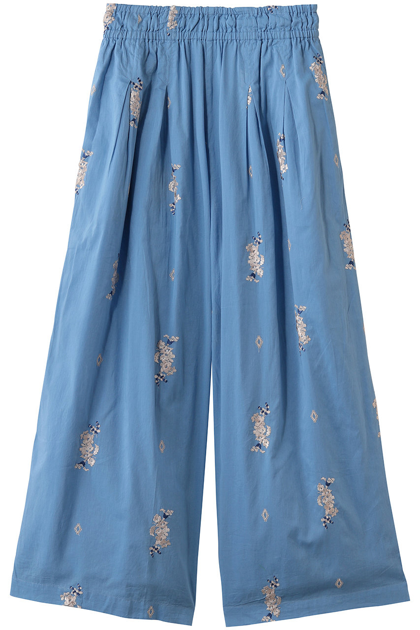 ヌキテパ/ne Quittez pasのCotton Voile Jasmine Embroidery ギャザーパンツ(ブルー/010661WT3)