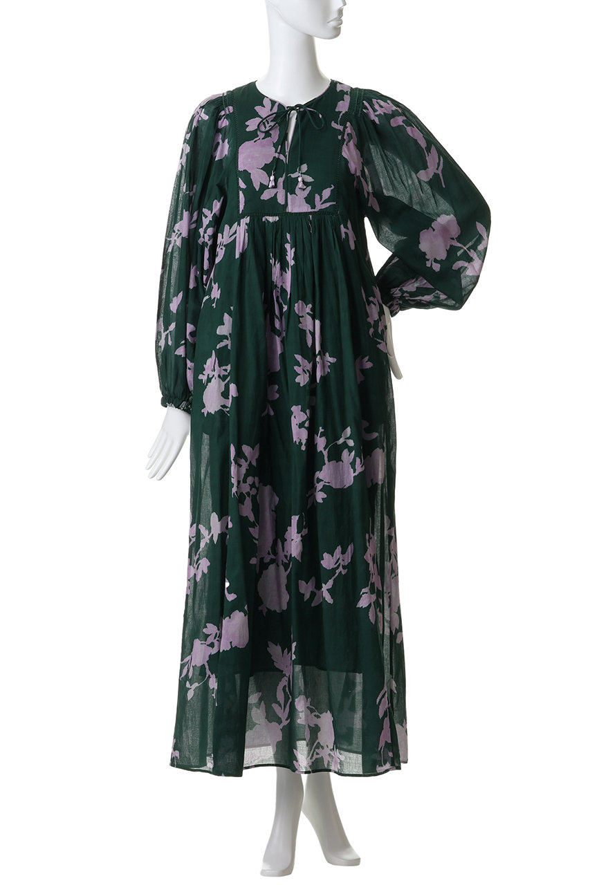 ne Quittez pas(ヌキテパ)｜Cotton Voile Rose Print Hand Smocking