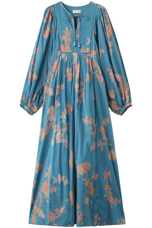 ヌキテパ/ne Quittez pasのCotton Voile Rose Print Hand Smocking ドレス