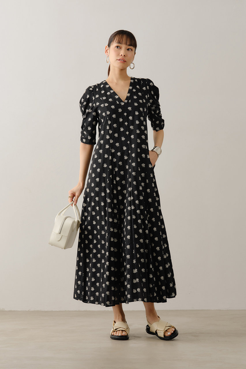 ne Quittez pas(ヌキテパ)｜Cotton Dobby Stripe Anemone Print