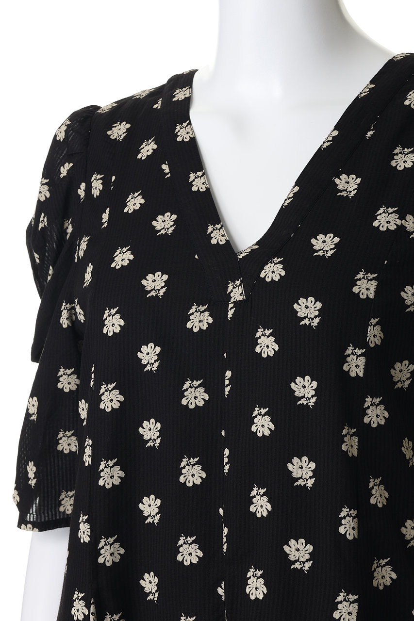 ne Quittez pas(ヌキテパ)｜Cotton Dobby Stripe Anemone Print