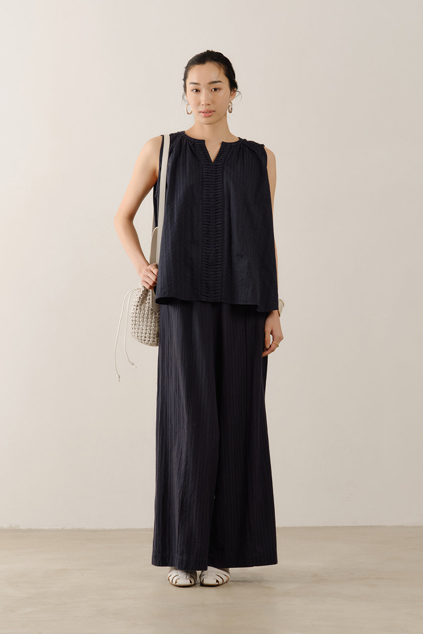 ヌキテパ　ノースリーブカットソー Poplin Paisley Emb Sleeveless Top | Pasand by ne Quittez pas