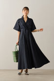 ヌキテパ　シャツドレス ne Quittez pas(ヌキテパ)｜Poplin シャツドレス/ネイビー の通販