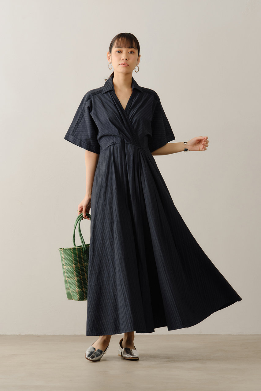 ne Quittez pas(ヌキテパ)｜Poplin シャツドレス/ネイビー の通販