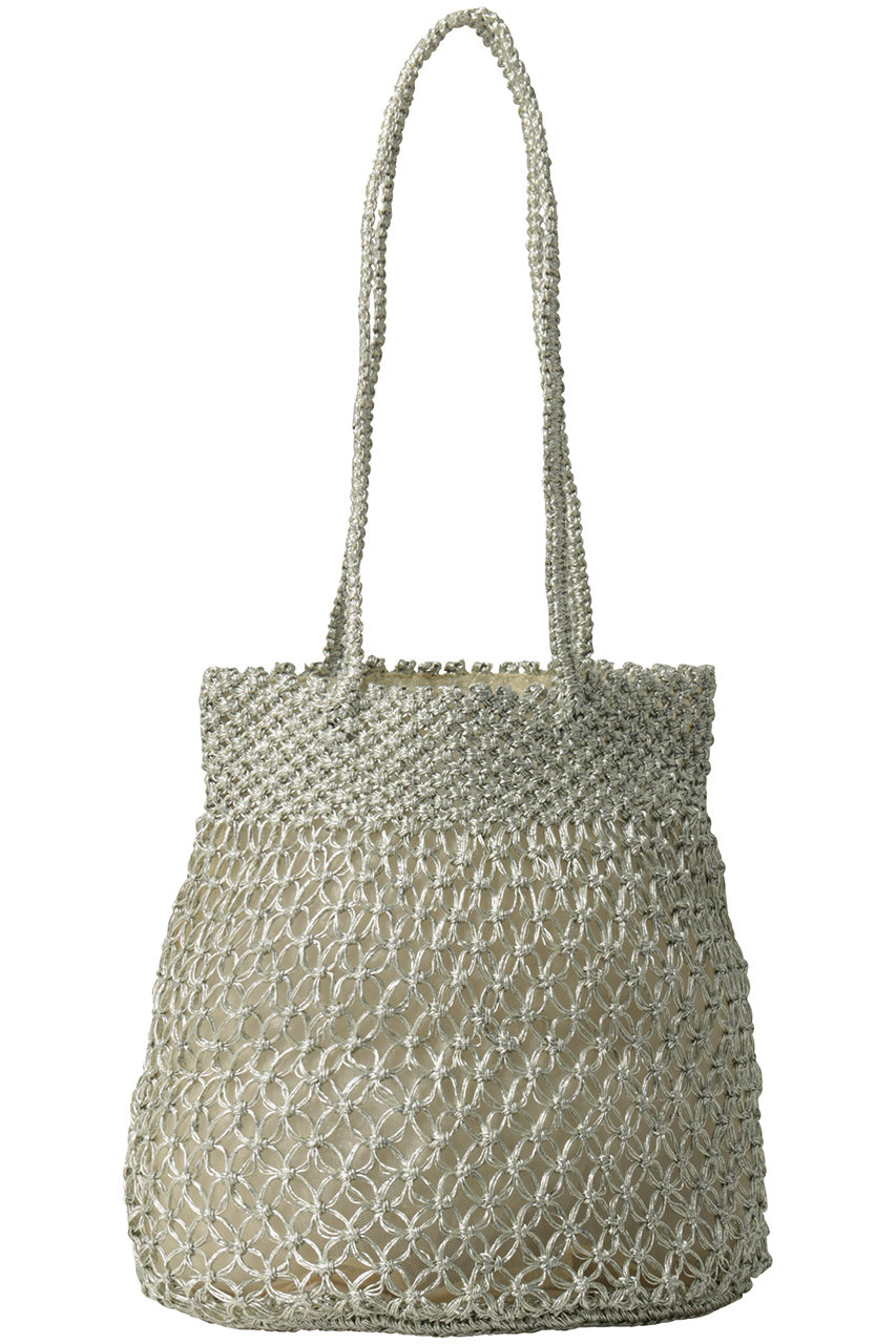 ne Quittez pas(ヌキテパ)｜METALLIC MACRAME トートバッグ/シルバー
