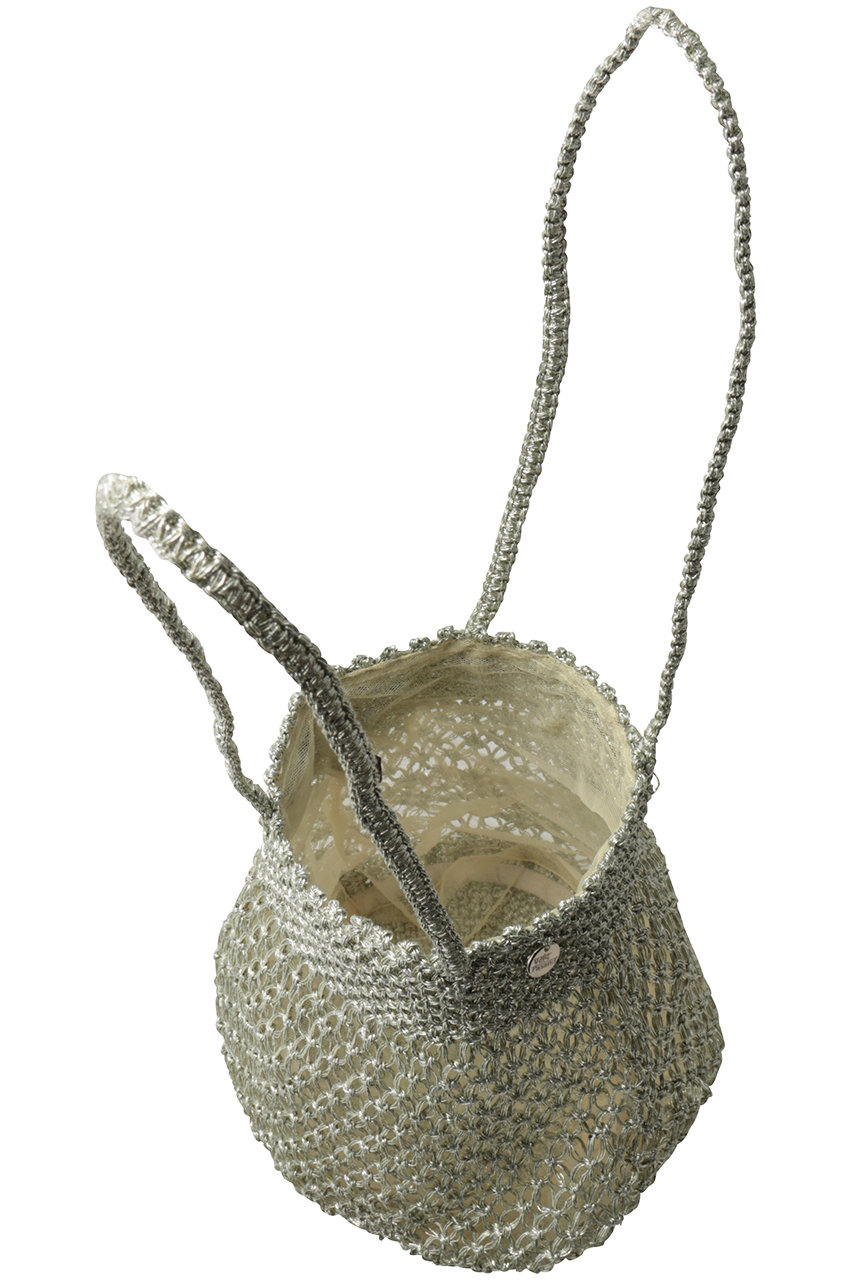 ne Quittez pas(ヌキテパ)｜METALLIC MACRAME トートバッグ/シルバー