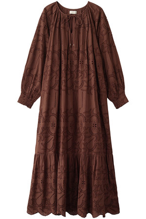 ヌキテパ/ne Quittez pasのCotton Voile Lupina Cifre ロングスリーブドレス(110500/110503)