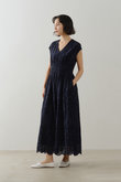 Cotton Voile Lupina Cifre ノースリーブドレス ヌキテパ/ne Quittez pas