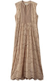 COTTON VOILE DOT HEMLA ノースリーブドレス