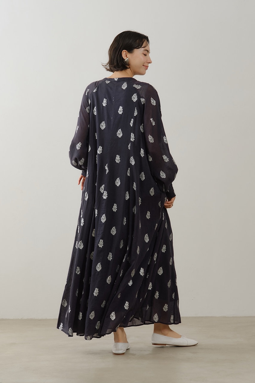 ne Quittez pas(ヌキテパ)｜Cotton Voile Foil フラワープリントドレス