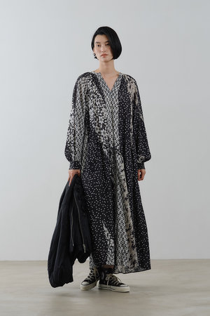 ヌキテパ/ne Quittez pasのCotton Rayon Patchwork フラワープリントドレス