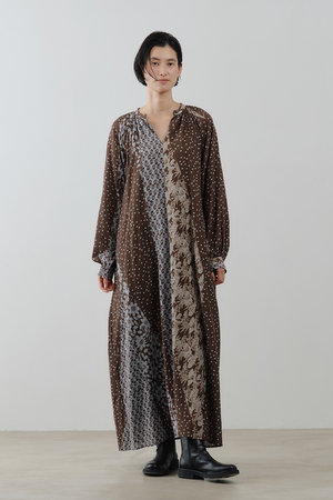 ヌキテパ/ne Quittez pasのCotton Rayon Patchwork フラワープリントドレス