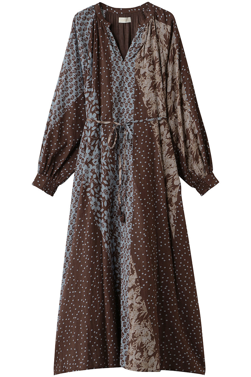 Cotton Rayon Patchwork フラワープリントドレス