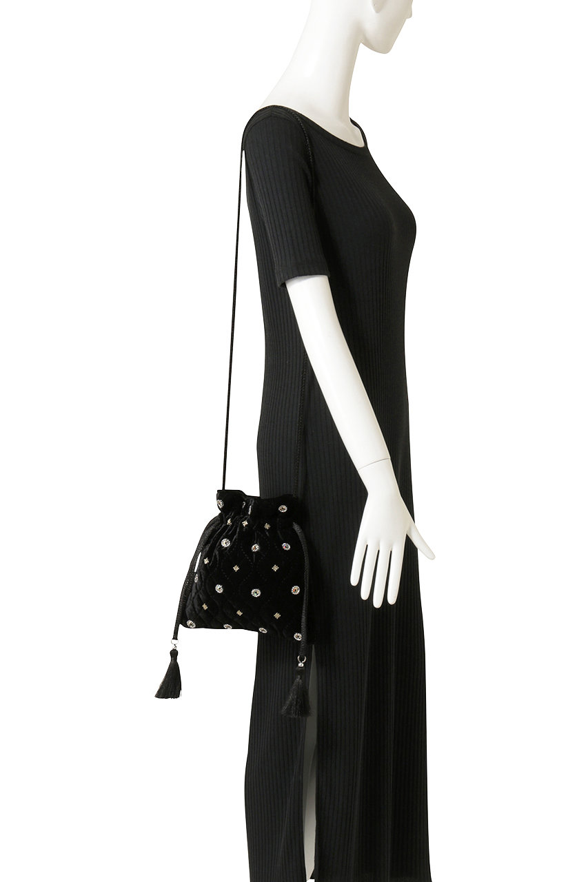ne Quittez pas(ヌキテパ)｜Velvet Embroidery Drawstring ショルダー 