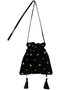 Velvet Embroidery Drawstring ショルダーバッグ ヌキテパ/ne Quittez pas