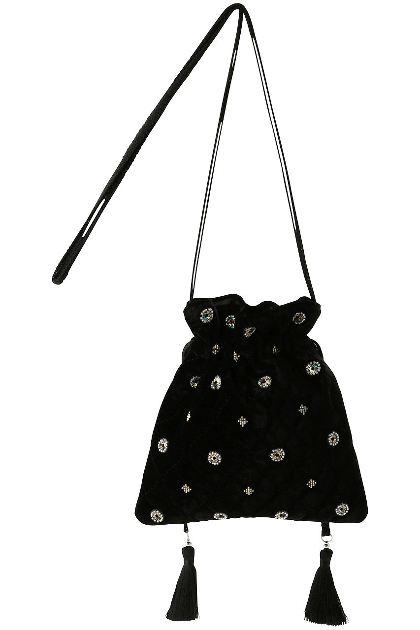 ne Quittez pas(ヌキテパ)｜Velvet Embroidery Drawstring ショルダー