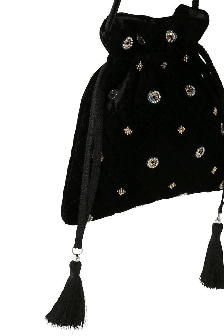 ne Quittez pas(ヌキテパ)｜Velvet Embroidery Drawstring ショルダー 