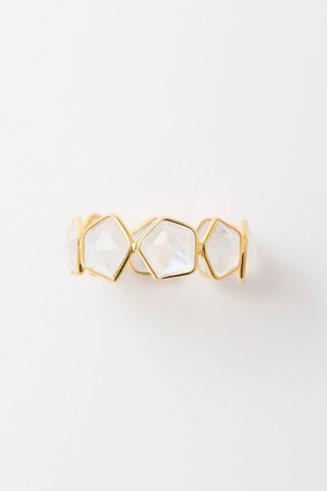 ヌキテパ/ne Quittez pasの【UPALA】Rainbow Moonstone Pentagon エタニティリング