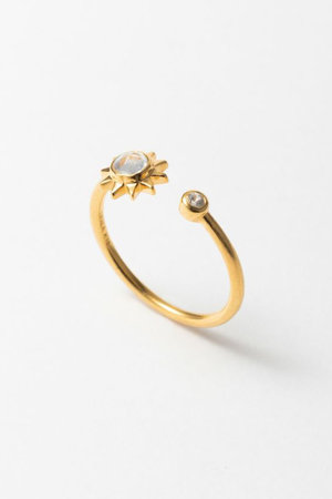 ヌキテパ/ne Quittez pasの【UPALA】Sun リング With レインボームーンストン＆ホワイトサファイア