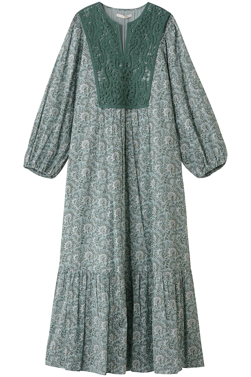 ne Quittez pas COTTON ORGANZA ペイズリー ダンス レース ヨーク ドレス (グリーン, M) ヌキテパ ELLE SHOP ne Quittez pas COTTON ORGANZA ペイズリー ダンス レース ヨーク ドレス (グリーン, M) ヌキテパ ELLE SHOP