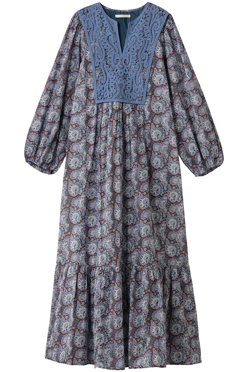 ne Quittez pas COTTON ORGANZA ペイズリー ダンス レース ヨーク ドレス (ブルー, M) ヌキテパ ELLE SHOP ne Quittez pas COTTON ORGANZA ペイズリー ダンス レース ヨーク ドレス (ブルー, M) ヌキテパ ELLE SHOP