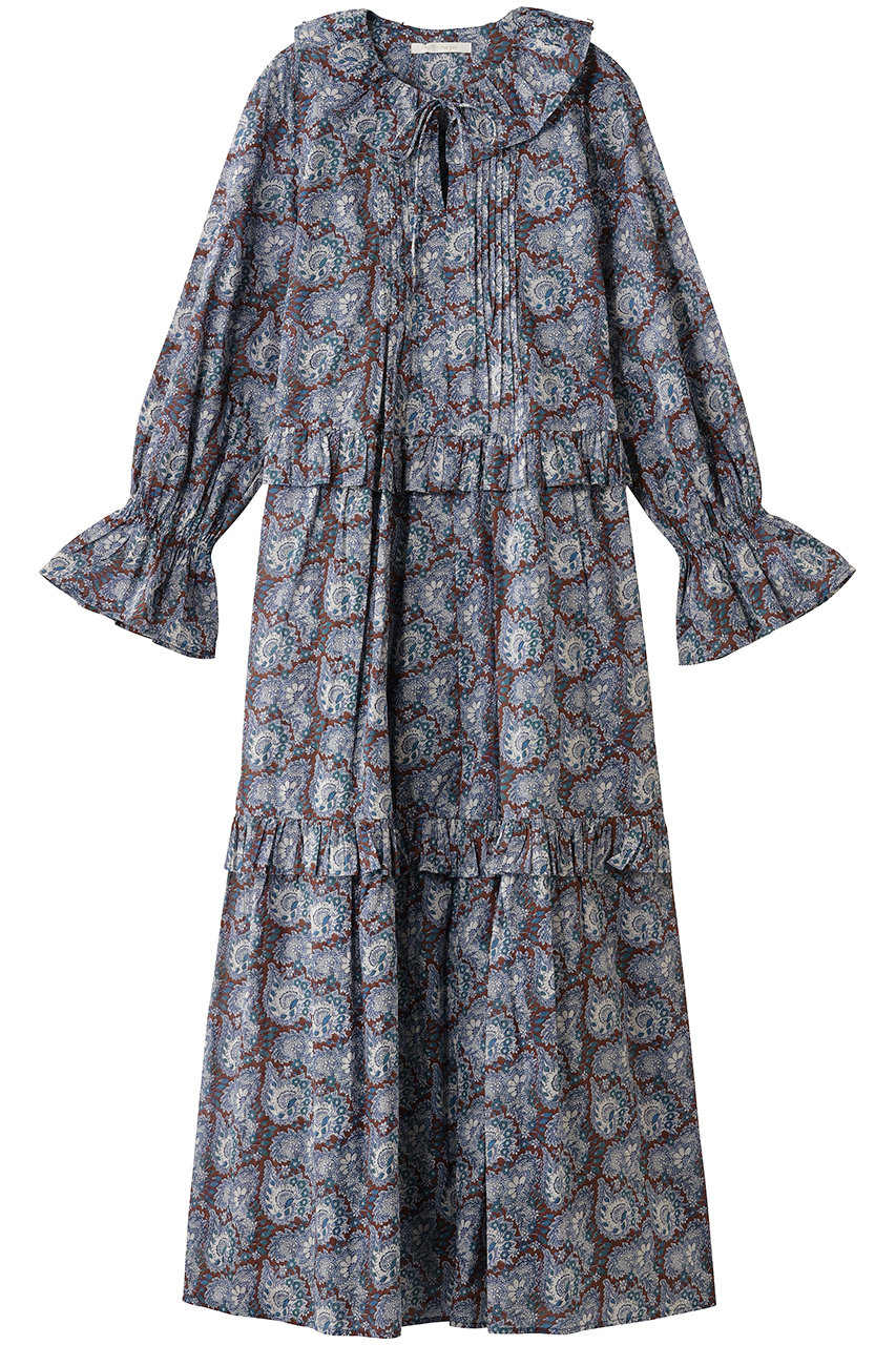 ne Quittez pas COTTON ORGANZA ペイズリー ダンス フリル ドレス (ブルー, M) ヌキテパ ELLE SHOP ne Quittez pas COTTON ORGANZA ペイズリー ダンス フリル ドレス (ブルー, M) ヌキテパ ELLE SHOP