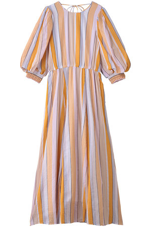 ヌキテパ/ne Quittez pasのCOTTON VOILE ストライプ ボリューム スリーブ ドレス(110500/110503)