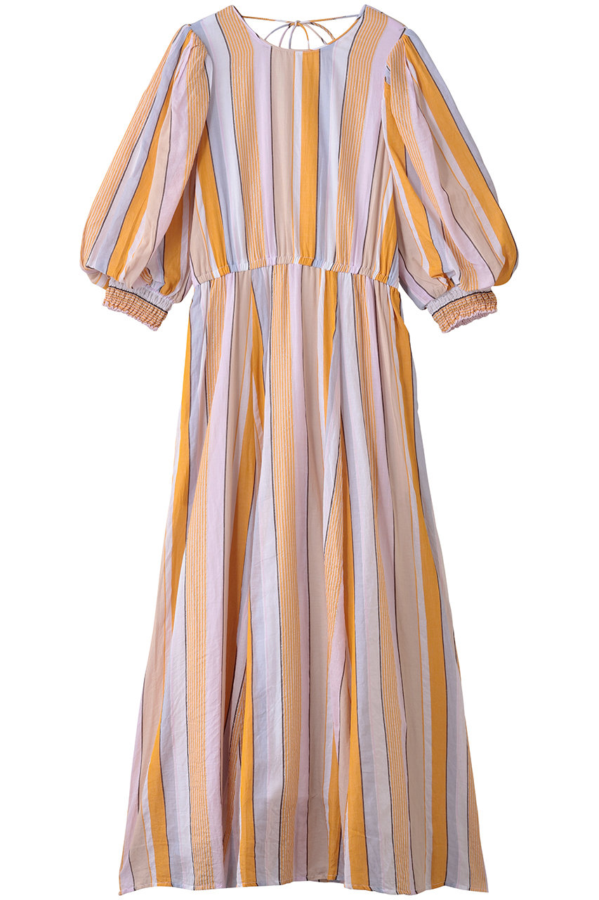 ne Quittez pas COTTON VOILE ストライプ ボリューム スリーブ ドレス (オレンジ, M) ヌキテパ ELLE SHOP ne Quittez pas COTTON VOILE ストライプ ボリューム スリーブ ドレス (オレンジ, M) ヌキテパ ELLE SHOP