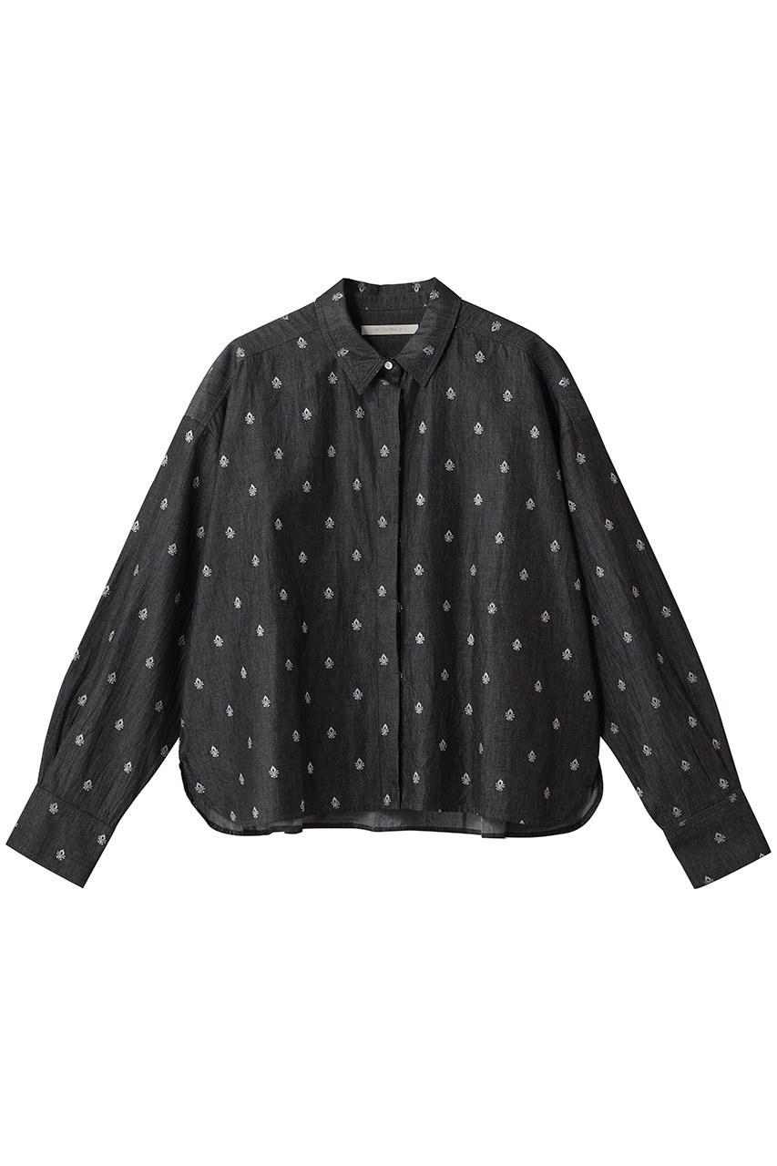ne Quittez pas DENIM FOIL PRINT シャツ (ブラック, F) ヌキテパ ELLE SHOP ne Quittez pas DENIM FOIL PRINT シャツ (ブラック, F) ヌキテパ ELLE SHOP