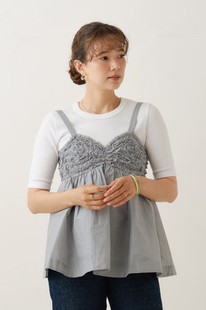 ヌキテパ/ne Quittez pasのCOTTON ORGANZA フリルド キャミ トップ(110400/110401)