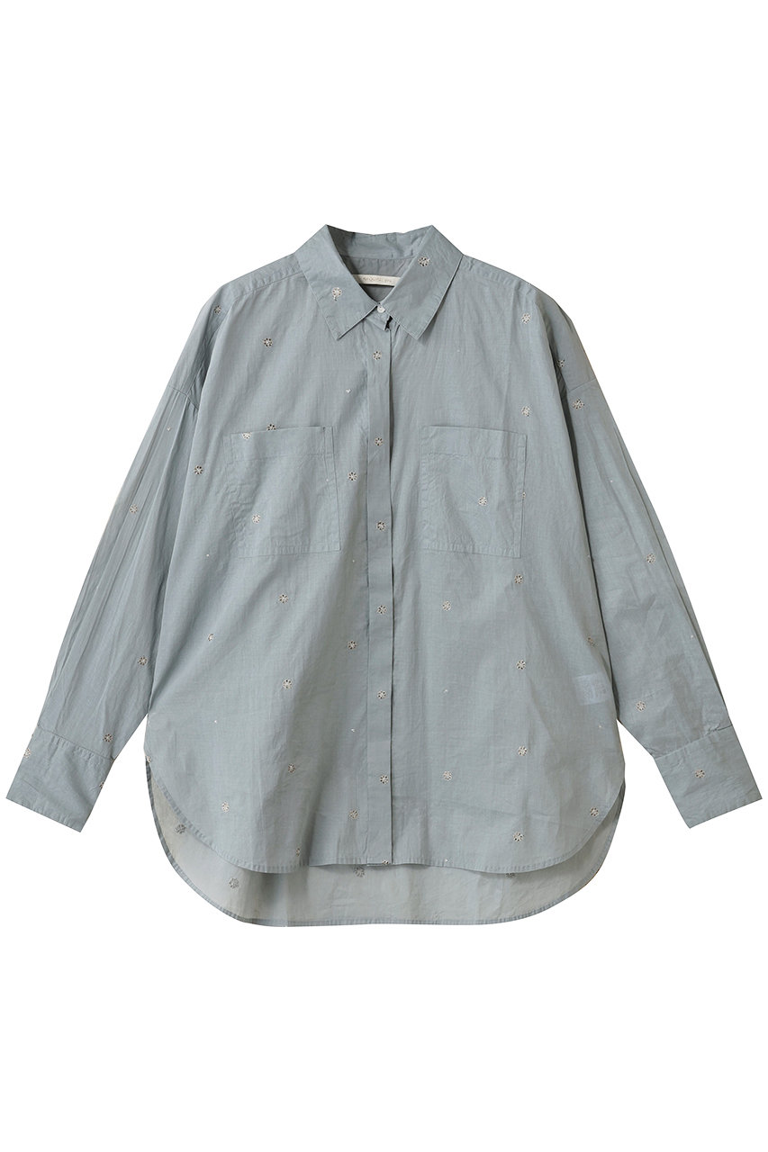 ne Quittez pas COTTON ORGANZA エンブロイダリー シャツ (ライトブルー, F) ヌキテパ ELLE SHOP ne Quittez pas COTTON ORGANZA エンブロイダリー シャツ (ライトブルー, F) ヌキテパ ELLE SHOP